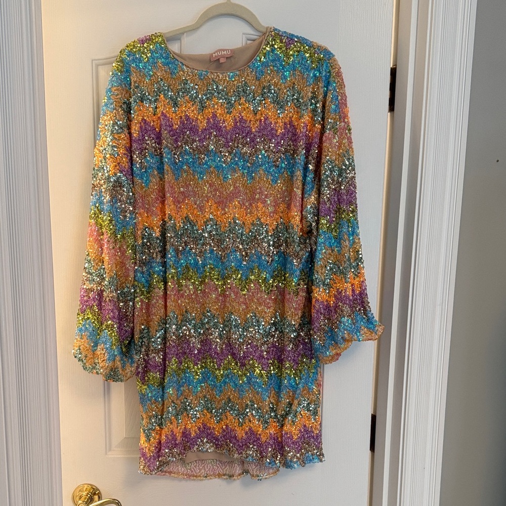 Show Me Your MuMu Vibrant Sequin Chevron Dress